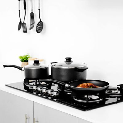 Royalford 7 Pcs Aluminium Cookware Set | Non-Stick Coating | SS Frame