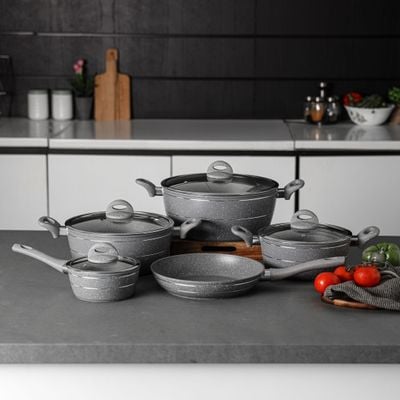 9Pcs Smart Aluminium Cookware Set Royalford RF9555