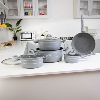 9Pcs Smart Aluminium Cookware Set Royalford RF9555