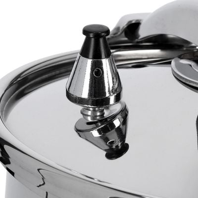 Royalford RF9649 Stainless Steel Pressure Cooker - Lightweight & Durable Home Kitchen Pressure Cooker with Lid, Multi-Safety Device with Cool Touch Handles and Safety Valves - for Gas and Solid Hotplates (5L)