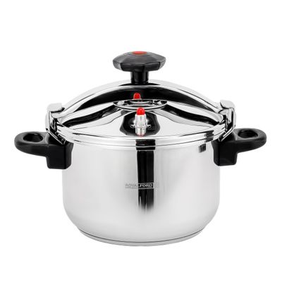 Royalford RF9650 Stainless Steel Pressure Cooker - Lightweight & Home Kitchen Pressure Cooker with Lid, Multi-Safety Device with Cool Touch Handles and Safety Valves - for Gas and Solid Hotplates (7L)