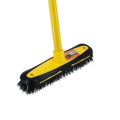 Royalford Floor Broom with a Long Handle- RF11184| Large and Wide Broom Head| Compatible with All Floor Types| Ideal for Sweeping and Cleaning Room, Bathroom, Kitchen| Premium-Quality, Highly Durable, Light-Weight and Elegant Design| Yellow and Black