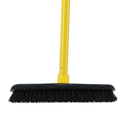 Royalford Floor Broom with a Long Handle- RF11184| Large and Wide Broom Head| Compatible with All Floor Types| Ideal for Sweeping and Cleaning Room, Bathroom, Kitchen| Premium-Quality, Highly Durable, Light-Weight and Elegant Design| Yellow and Black