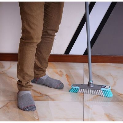 Long Floor Broom with Strong Iron Handle, RF2370-FB | Upright Long Handle Broom with Stiff Bristles - Multipurpose Cleaning Tool Perfect for Home or Office Use