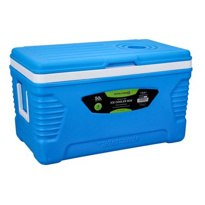 Royalford Insulated Ice Cooler Box, 50L Portable Cooler Box, RF10483 | 3 Layer PP-PU-HDPE | Premium Quality Polymer | Thermal Insulation Cooler Box