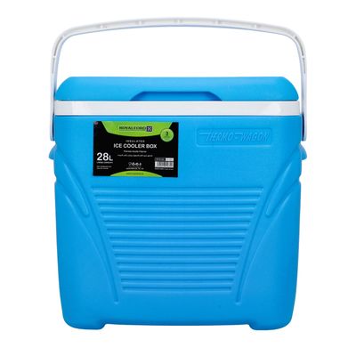 Royalford Insulated Ice Cooler Box, 28L Portable Ice Chest, RF10481 | 3 Layer PP-PU-HDPE | Premium Quality Polymer | Thermal Insulation | Camping Cooler Ice Box for BBQs, Outdoor Activities