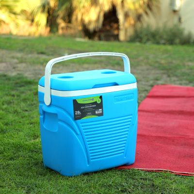 Royalford Insulated Ice Cooler Box, 28L Portable Ice Chest, RF10481 | 3 Layer PP-PU-HDPE | Premium Quality Polymer | Thermal Insulation | Camping Cooler Ice Box for BBQs, Outdoor Activities