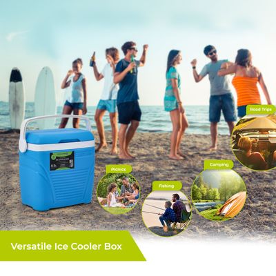 Royalford Insulated Ice Cooler Box, 8L Portable Ice Chest, RF10475 | 3 Layer PP-PU-HDPE | Premium Quality Polymer | Thermal Insulation | Camping Cooler Ice Box for BBQs, Outdoor Activities