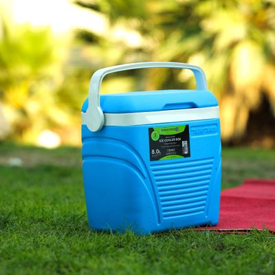 Royalford Insulated Ice Cooler Box, 8L Portable Ice Chest, RF10475 | 3 Layer PP-PU-HDPE | Premium Quality Polymer | Thermal Insulation | Camping Cooler Ice Box for BBQs, Outdoor Activities