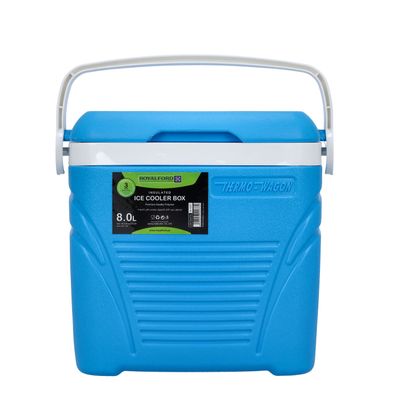 Royalford Insulated Ice Cooler Box, 8L Portable Ice Chest, RF10475 | 3 Layer PP-PU-HDPE | Premium Quality Polymer | Thermal Insulation | Camping Cooler Ice Box for BBQs, Outdoor Activities