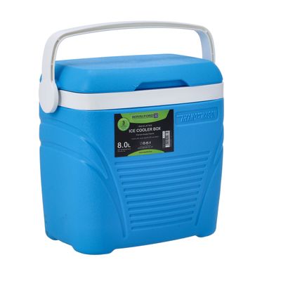 Royalford Insulated Ice Cooler Box, 8L Portable Ice Chest, RF10475 | 3 Layer PP-PU-HDPE | Premium Quality Polymer | Thermal Insulation | Camping Cooler Ice Box for BBQs, Outdoor Activities