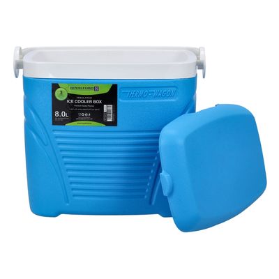 Royalford Insulated Ice Cooler Box, 8L Portable Ice Chest, RF10475 | 3 Layer PP-PU-HDPE | Premium Quality Polymer | Thermal Insulation | Camping Cooler Ice Box for BBQs, Outdoor Activities