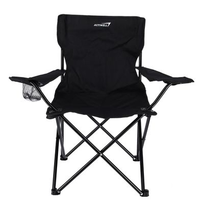 Royalford Camping Chair- RF9766| Lightweight, Portable and Foldable, Folds for Portability| Steel Frame with Washable Oxford Cloth, Perfect for Indoor and Outdoor Entertainment| Includes a Carry Bag and an Integrated Cup Holder