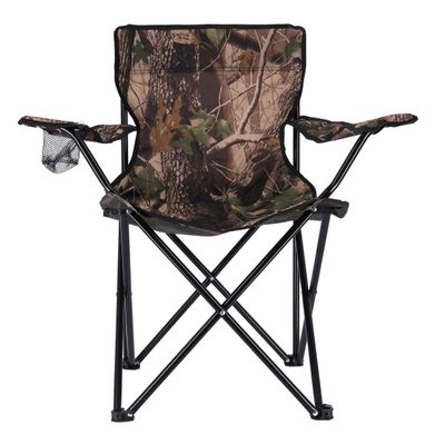 Royalford Camping Chair With Carrying Bag Foldable - Compact Foldable, Heavy Duty Frame | Cup Holder, Storage Pocket | Shoulder Travel Bag, Outdoor, Festival, Beach | 265 lbs Capacity (Military Colour)