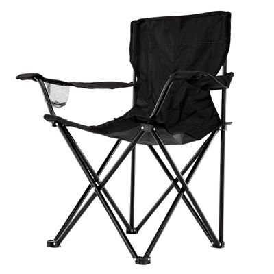 Royalford RF9510 Camping Chair with Carrying Bag Foldable (51x51x90cm)- Compact Folding Camping Chair, Heavy Duty Frame | Cup Holder, Storage Pocket | Shoulder Travel Bag, Outdoor, Beach with 265 lbs Capacity