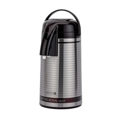 Royalford Airpot Flask, 3L, Double Wall Vacuum Insulation| RF10501 | Asbestos-Free Glass Inner | 360 Rotating Base; Splash-Proof Nozzle | Portable And Leak-Resistant | Keep Drinks Hot Or Cold for Hours