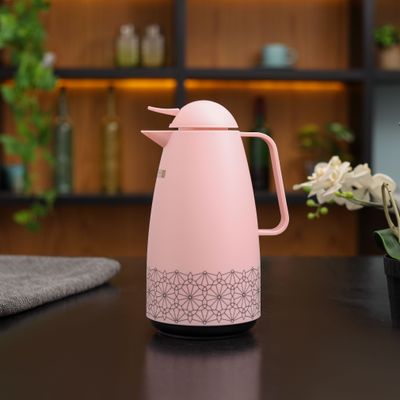 Royalford 1000 ML Vacuum Flask- RF12301| With Pink Glass Inner and PP Outer Body| Keeps Your Drinks Hot or Cold, Asbestos-Free and Hygienic| Leak-Proof and Portable Design| Suitable for Indoor and Outdoor Use| Pink 