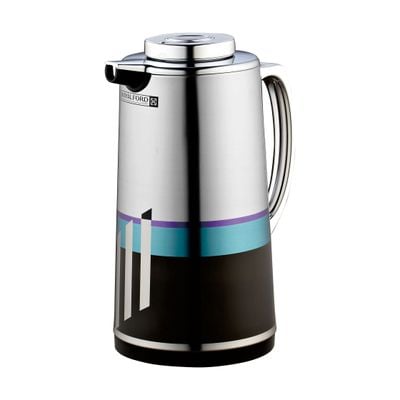 Royalford RF7948 1.6L Silver Vacuum Flask -  Stainless Steel Keeping Hot/Cold Long Hour Heat/Cold Retention, Multi-Walled, Hot Water, Tea, Beverage | Ideal for Social Occasion & Outings | 1 Year Warranty