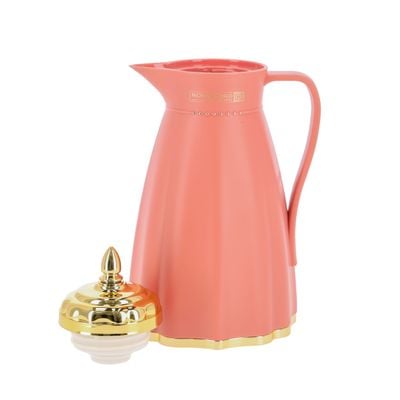 Royalford Hala 1 L Vacuum Flask- RF11230| Glass Vacuum Flask with Pink Glass Inner| Keeps Your Drinks Hot or Cold, Asbestos-Free and Hygienic| Leak-Proof and Portable Design| Suitable for Indoor and Outdoor Use| Blue