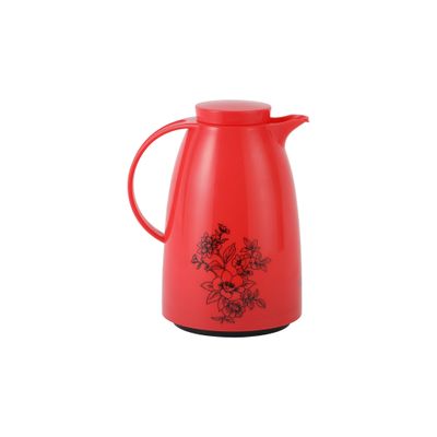 Royalford Jenna 1 L Vacuum Flask- RF11758| With Pink Glass Inner and Vacuum Insulated| Keeps Your Drinks Hot or Cold, Asbestos-Free and Hygienic| Leak-Proof and Portable Design| Suitable for Indoor and Outdoor Use| Red