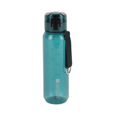 Royalford 900 ml Water Bottle- RF12353/ Plastic Bottles with Push Button Lid, Strap / Perfect for School, Office and Gym/ Leak-Proof and Eco-Friendly, Food-Grade and Elegant Design/ Blue