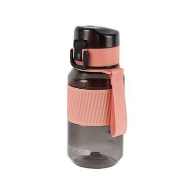 Royalford 480 ml Water Bottle- RF12354/ with Volume Tracker, Plastic Bottles with Push button Lid / Perfect for School, Office and Gym/ Leak-Proof and Eco-Friendly, Food-Grade and Elegant Design/ Pink and grey