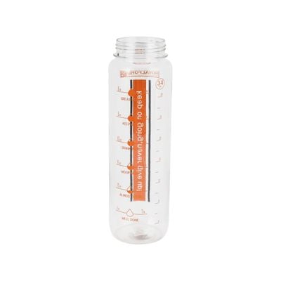 Royalford 1000 ml Water Bottle- RF12155/ with Volume Tracker, Motivational Bottles with Flip Lid, Silicone Sipper and Straw / Perfect for School, Office and Gym/ Leak-Proof and Eco-Friendly, Food-Grade and Elegant Design/ Orange