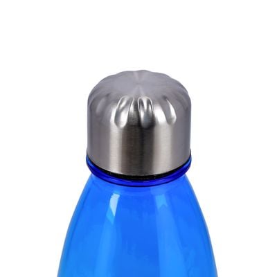 Royalford 680 ML Water Bottle- BPA-Free, Food grade material | RF11143 | Polymer Bottle with Metal Cap Perfect for Home, Office, Gym| Eco-Friendly| Elegant, Sturdy, Portable and Leak-Proof Design| Blue