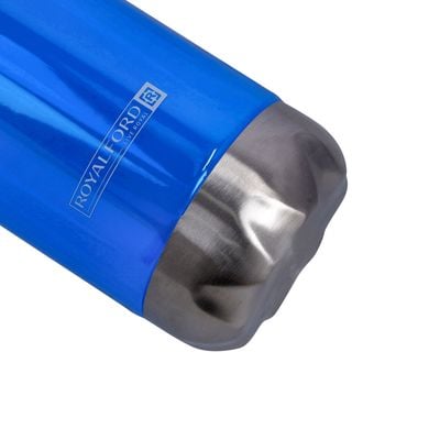 Royalford 680 ML Water Bottle- BPA-Free, Food grade material | RF11143 | Polymer Bottle with Metal Cap Perfect for Home, Office, Gym| Eco-Friendly| Elegant, Sturdy, Portable and Leak-Proof Design| Blue