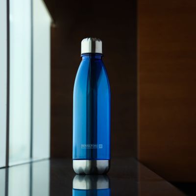 Royalford 680 ML Water Bottle- BPA-Free, Food grade material | RF11143 | Polymer Bottle with Metal Cap Perfect for Home, Office, Gym| Eco-Friendly| Elegant, Sturdy, Portable and Leak-Proof Design| Blue