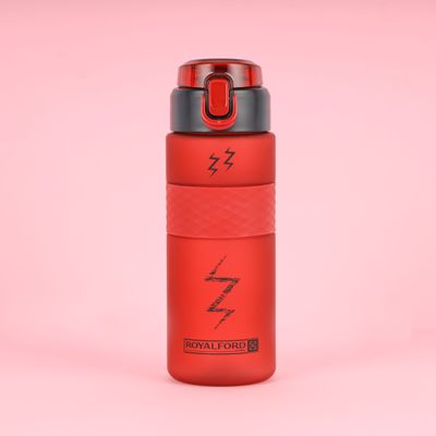 Royalford 700 ml Water Bottle- RF12162/ Plastic Bottles with Flip Lid, Silicone Sipper and Straw, Strap / Perfect for School, Office and Gym/ Leak-Proof and Eco-Friendly, Food-Grade and Elegant Design/ Red