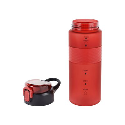 Royalford 700 ml Water Bottle- RF12162/ Plastic Bottles with Flip Lid, Silicone Sipper and Straw, Strap / Perfect for School, Office and Gym/ Leak-Proof and Eco-Friendly, Food-Grade and Elegant Design/ Red