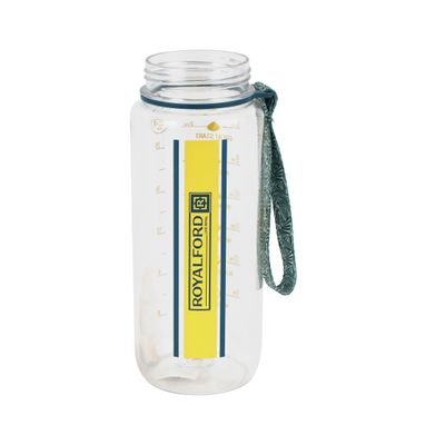 Royalford 700 ml Water Bottle- RF12160/ with Volume Tracker, Motivational Bottles with Flip Lid, PP Sipper and Straw / Perfect for School, Office and Gym/ Leak-Proof and Eco-Friendly, Food-Grade and Elegant Design/ Yellow