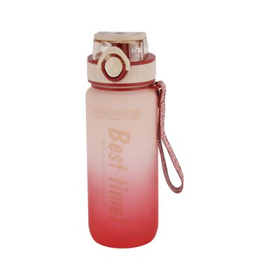 Royalford 700 ml Water Bottle- RF12158/ with Volume Tracker, Motivational Bottles with Flip Lid, PP Sipper and Straw / Perfect for School, Office and Gym/ Leak-Proof and Eco-Friendly, Food-Grade and Elegant Design/ Maroon