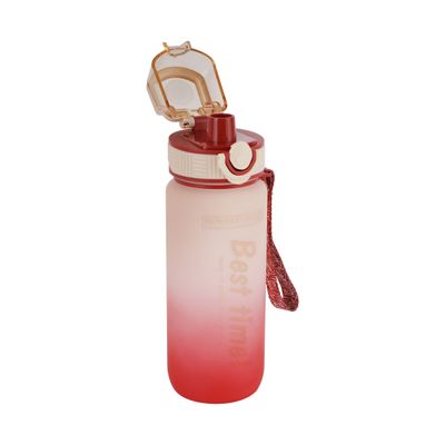 Royalford 700 ml Water Bottle- RF12158/ with Volume Tracker, Motivational Bottles with Flip Lid, PP Sipper and Straw / Perfect for School, Office and Gym/ Leak-Proof and Eco-Friendly, Food-Grade and Elegant Design/ Maroon