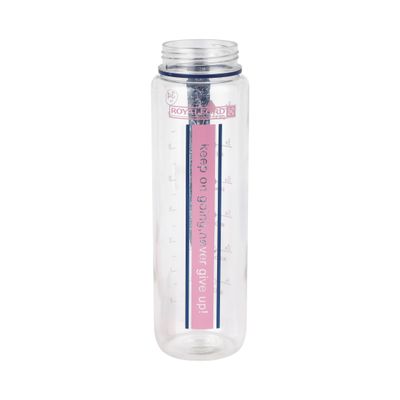 Royalford 1000 ml Water Bottle- RF12159/ with Volume Tracker, Motivational Bottles with Flip Lid, PP Sipper and Straw / Perfect for School, Office and Gym/ Leak-Proof and Eco-Friendly, Food-Grade and Elegant Design/ Pink