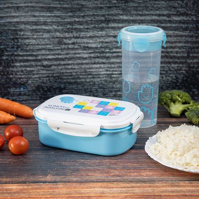 Royalford Lunch Box with Water Bottle - Portable Design Perfect Lock with Seal System to Avoid Spillage | Travel Safe | Compact lids with High Grip Clips | Ideal for Office, Picnic, Outings & More