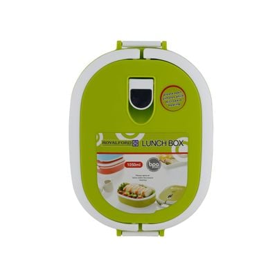 Royalford RF7012 1050ML Lunch Box - Leak Proof & Airtight Lid Rectangular Food Storage Container - High Quality Stainless Steel Inner, Durable, Non-Toxic - Dishwasher, Freezer & Microwave Safe