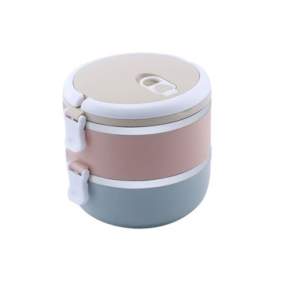 Royalford RF9294 1400ML Double Layer Lunch Box - Leak-Proof & Airtight Lid Food Storage Container - High-Quality Stainless Steel Inner, Non-Toxic and Design - Portable and Dishwasher, Microwave Safe