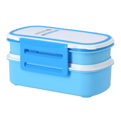 Royalford RF4399BL Airtight Lunch Box with 2 Layer- Portable & Practical Lunch Box Student Lunch Box Thick-Layer Compartment Microwave/Dishwasher Safe | Food Storage Box Set for Office Worker Food Container