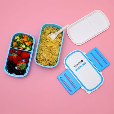 Royalford RF4399BL Airtight Lunch Box with 2 Layer- Portable & Practical Lunch Box Student Lunch Box Thick-Layer Compartment Microwave/Dishwasher Safe | Food Storage Box Set for Office Worker Food Container