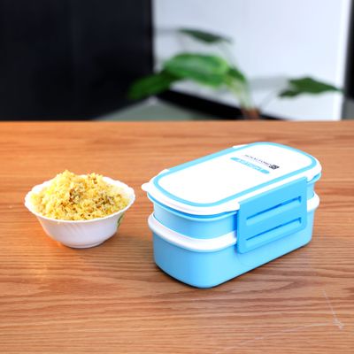 Royalford RF4399BL Airtight Lunch Box with 2 Layer- Portable & Practical Lunch Box Student Lunch Box Thick-Layer Compartment Microwave/Dishwasher Safe | Food Storage Box Set for Office Worker Food Container