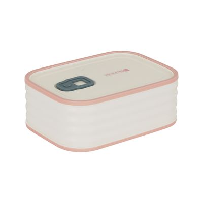 Royalford 950 ml Lunch Box- RF12625/ Plastic Rectangular Tiffin with Lid with Steam Vent, Leakproof Spacer/ Suitable for Schools and Offices/ Sturdy Locks and Spill-Proof/ BPA-Free and Odor-Free PP Construction/ Pink