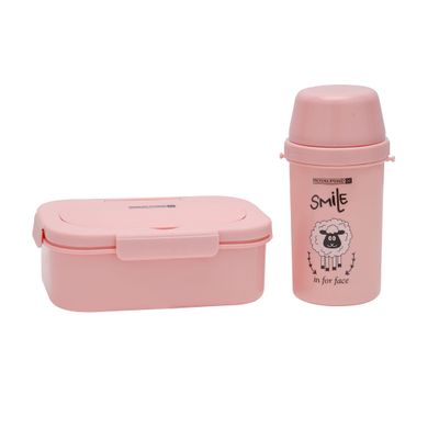 Royalford Lunch Box and Water Bottle with Cutlery- RF11135|750ML Lunch Box and 450ML Water Bottle| Plastic Tiffin and Bottle Set with Attached Lid for Kids| Suitable for Schools| Leak-Proof, High Heat-Retaining Efficiency| Easy to Carry| Freezer and Dishwasher Safe| Non-Toxic, Tasteless and Durable