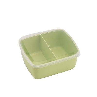 Royalford 950ML Lunch Box with Cutlery- Plasticware- RF11125| Rectangular Box with Transparent Lid and Compartments| Plastic Tiffin for Kids and Adults for Schools and Offices| Sturdy Locks, Leak-Proof, High Heat-Retaining Efficiency| Freezer and Dishwasher Safe| Non-Toxic, Tasteless and Durable