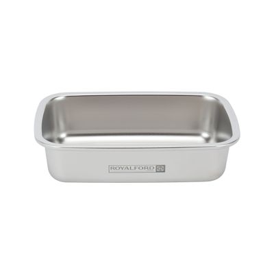 Royalford 600 ml Stainless Steel Lunch Box- RF12171/ Rectangle Tiffin with Polymer Lid, 4 Side Locks/ Food-Grade, BPA-Free, Airtight and Leakproof Containers for Kids and Adults, to Keep Foods Fresh/ Compact and Portable Design/ Silver