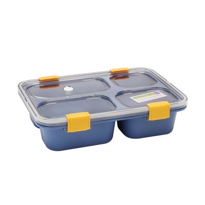 Royalford 1250 ML Lunch Box with Cutlery- RF11126| Non-toxic | Tasteless | Durable | Rectangular Lunch Box with Transparent Lid and Compartments| Plastic Tiffin for Kids and Adults Suitable for Schools and Offices| Sturdy Locks, High Thermal Efficiency, Easy to Carry| Freezer and Dishwasher Safe