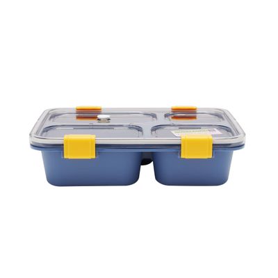 Royalford 1250 ML Lunch Box with Cutlery- RF11126| Non-toxic | Tasteless | Durable | Rectangular Lunch Box with Transparent Lid and Compartments| Plastic Tiffin for Kids and Adults Suitable for Schools and Offices| Sturdy Locks, High Thermal Efficiency, Easy to Carry| Freezer and Dishwasher Safe