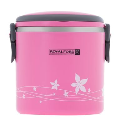 Royalford 1.80L 2-in-1 Lunch Box With Stainless Steel Inner | Portable Stainless Steel Stackable Compartment Lunch/Snack Box, 2-Tier Bento /Food Container, Leak-proof | Microwave & Dishwasher | Ideal for Office Trekking & More