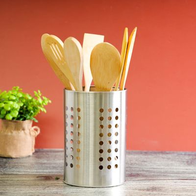 Cutlery Holder, Premium Quality Stainless Steel | RF10247 | Storage for Countertop Organizer | Cooking Utensil Crock for Kitchen Organization & Storage and Flatware Caddy